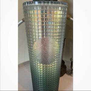 Starbucks 2020 Holiday Silver Grid Disco Tumbler Venti 24oz - Iridescent Studded